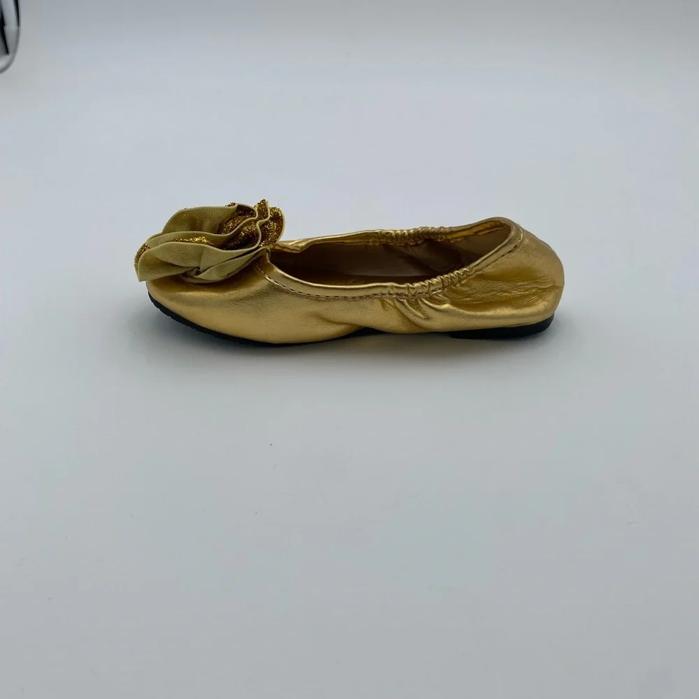 Gold Little Adventures Flower Dress Up flats